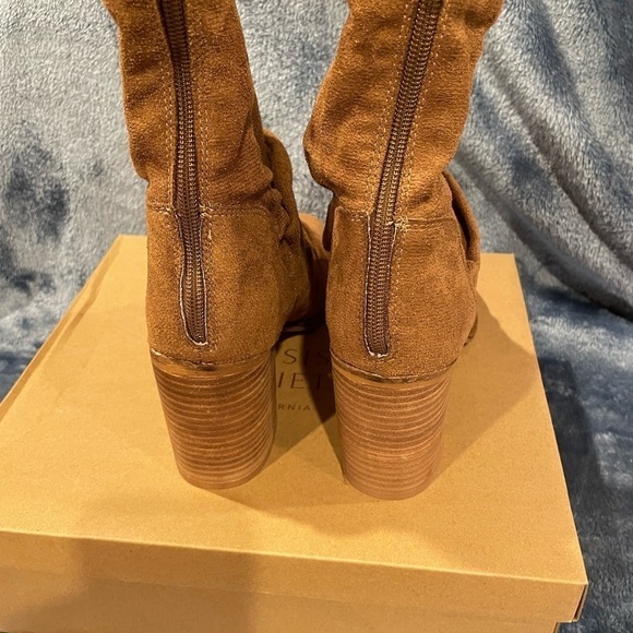 Oasis Society Vegan Suade Leather Camel Boots - Picture 7 of 11